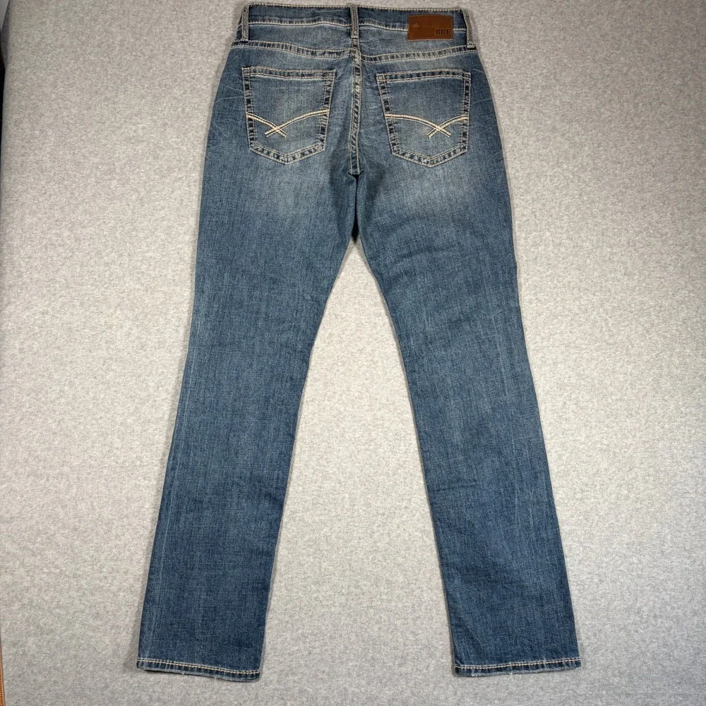 BKE Jake Straight Jeans Men 32x34 Blue Denim Stretch Casual Pants Western
